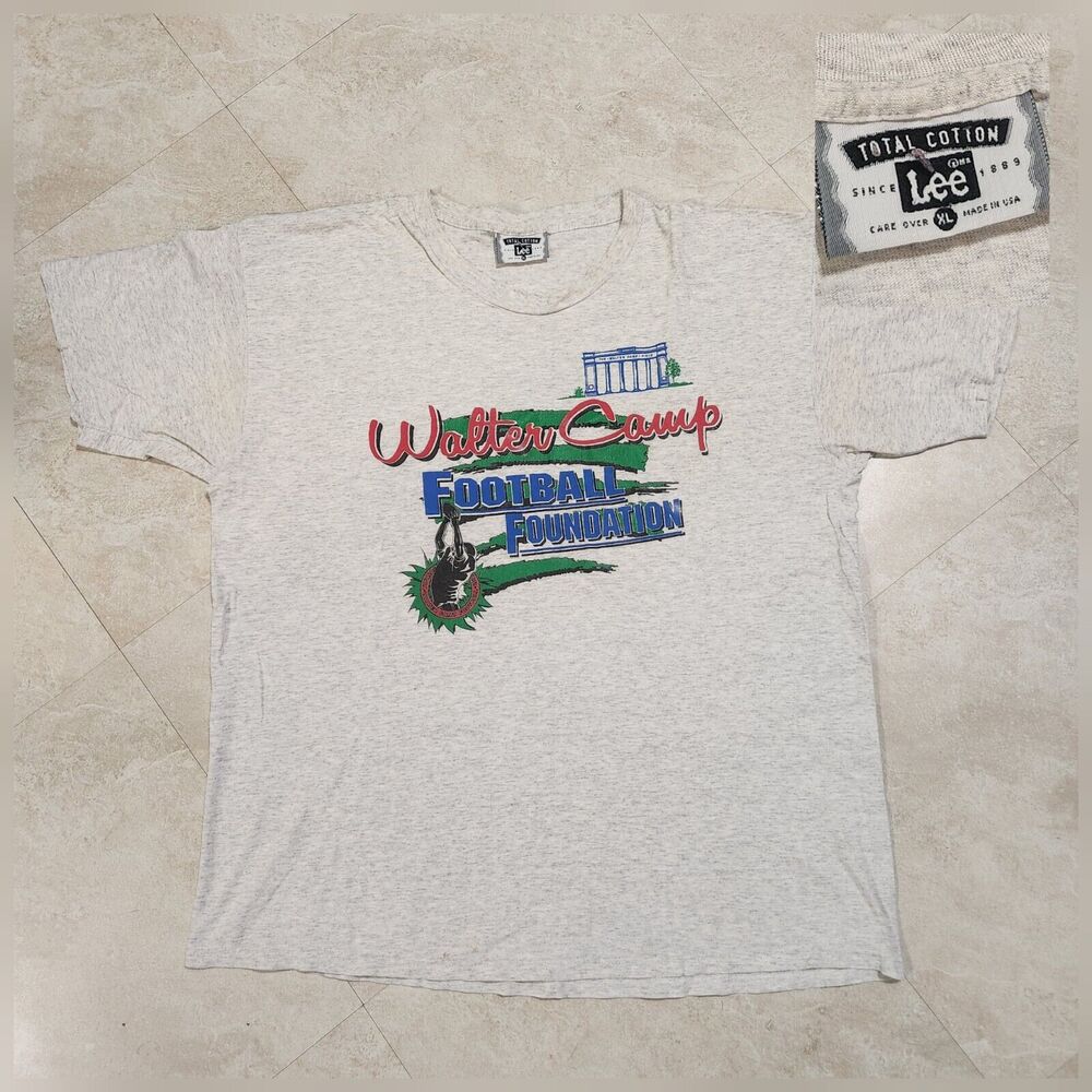 VTG Walter Camp Football Foundation WCFF Mens XL USA‎ Made Graphic T Shirt